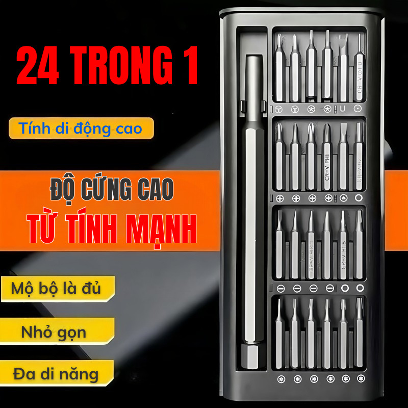 Bộ Tua Vít Đa Năng CozyMint - Bộ Mini 24 Đầu Nhỏ Từ Tính, Sửa Điện Thoại…