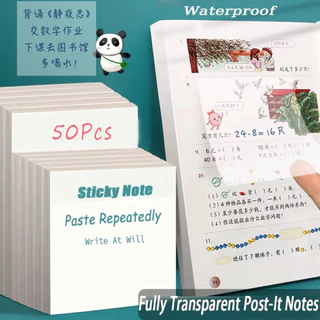 50 Tờ Trong Suốt Được Đăng Miếng Dán Giấy Dán Chống Thấm Nước Notepads Posits Cho Trường Học Văn Phòng Phẩm Vật Dụng Văn Phòng