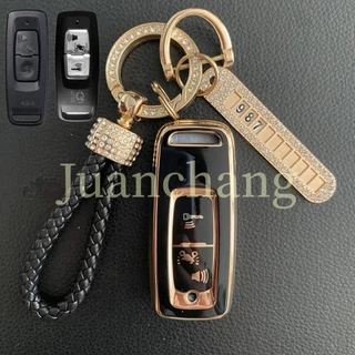 Tpu Gold Edge Edition Vỏ chìa khóa ô tô có móc khóa cho Honda PCX125 PCX160 VISION SH350 Vario160 125 Mới Keyless 2022 Scoopy 2023 ADV 160 Vỏ bảo vệ xe máy