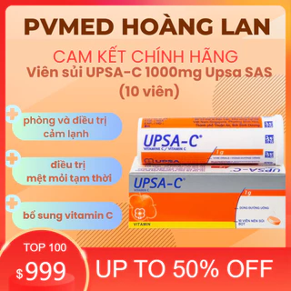 Viên sủi vitamin C upsa c (upsac) hỗ trợ tăng sức đề kháng cho cơ thể, giảm mệt mỏi, căng thẳng, tuýp 10 viên (pháp)