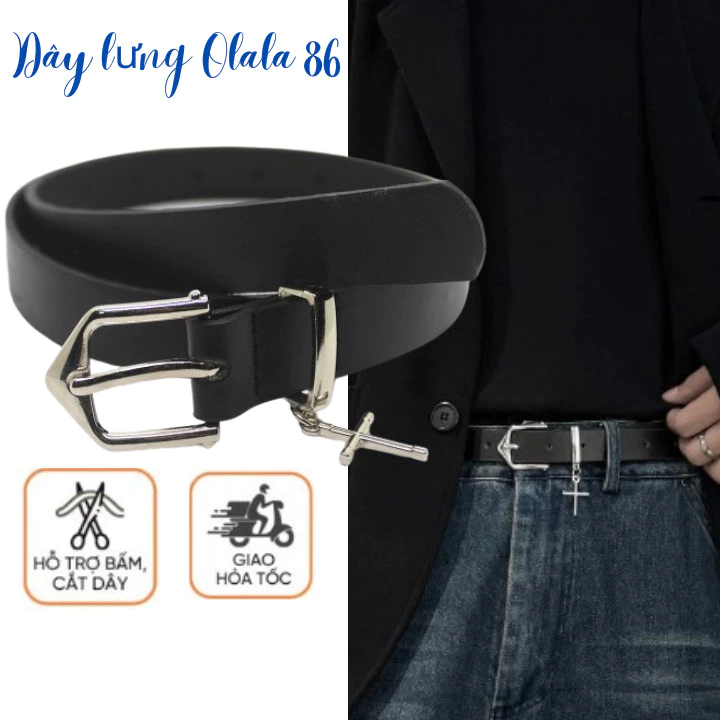 Dây lưng nam nữ móc khóa chữ thập 105*2.3cm, dây nịt giá rẻ, dây thắt đai váy áo, quần,blazer OLL317