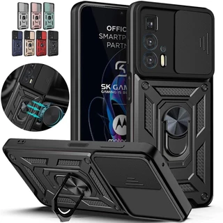 Dành Cho Motorola Moto Edge 20 Pro Ốp Lưng Giá Đỡ Ô Tô Vòng Ốp lưng Moto Edge20 Pro 20Pro Trượt Camera Giáp Chống Sốc Ốp Lưng