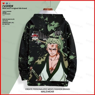 Acg One Piece Anime Áo Dài Tay Unisex Cosplay Zoro 3D Áo Thời Trang Top Chui Đầu Oversize