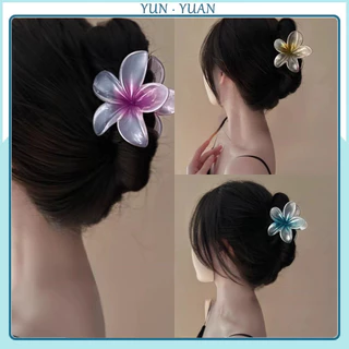 [Yunyuan] 8cm Mờ Gradient Hoa Plumeria Nữ Bauhinia Hoa Phụ Kiện Tóc Hoa Năm Cánh Kẹp Tóc