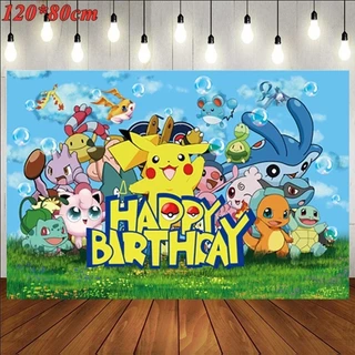 Pokémon Tiệc Sinh Nhật Nền Vải 120 * 80cm Pikachu Sự Kiện Nền Trang Trí Tiệc Trẻ Em Sinh Nhật Cảnh Vải