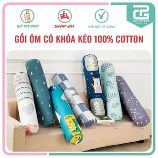 Vỏ gối ôm kéo khóa Cotton 100%, áo gối ôm dây kéo dài 95cm vừa ruột ôm 35x100, nhiều mẫu người lớn trẻ em- GIAPHATBEDINg