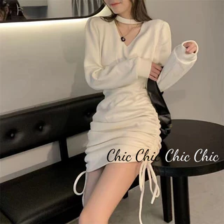 Chic Chic váy nữ Đầm Body Cho thời váy Thể thao Popular Korean Cute WLQ24300SK 9Z240301