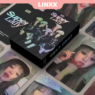 Linxx 55 Chiếc (G) I-DLE Super Lady Thẻ Laser Holographic Kpop Photocards Bưu Thiếp Series