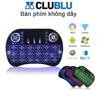 -CLUBLU- Bàn Phím Không Dây Mini Keyboard Kiên Chuột Cảm Ứng Đa Năng Có Đèn LED Cho Smart TV Android