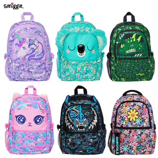 Smiggle Schoolbag Học sinh Trẻ em Sáng tạo Túi sức chứa lớn dễ thương