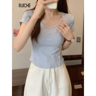 RUICHE áo phông áo thun nữ croptop baby tee Comfortable Fashion Stylish Phong cách WTX2430TIE 13Z240329