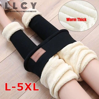 LLCY Quần Legging Lót Lông Cừu Dày Dặn Mềm Mại Linh Hoạt Lưng Cao Thời Trang Thu Đông Cho Nữ