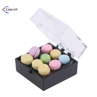 [Cminyp] 1 Bộ 1: 12 Nhà Búp Bê Thu Nhỏ Macaroon Thực Phẩm Món Tráng Miệng Trà Ăn Nhẹ Trang Trí Nhà Bếp Đồ Chơi Mới