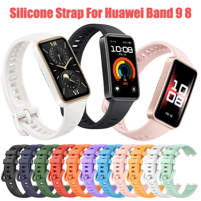 Dây Đeo Silicon Cho Chính Hãng Huawei Band 9 8 7 6 Đồng Hồ Thông Minh Nhiều Màu Sắc Thay Thế Mềm Vòng Tay Thể Thao Dây Đeo Tay Cho Huawei Band9 Dây Đeo