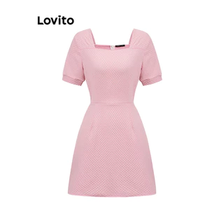 Đầm Lovito dây kéo họa tiết boho ôm vừa vặn cho nữ L80ED290