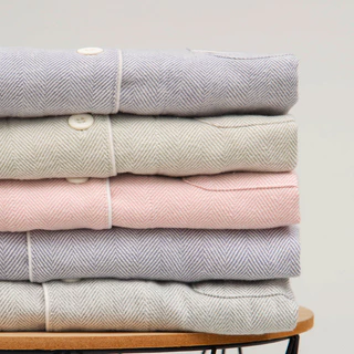 Cặp Đôi Bộ Đồ Ngủ Cotton Nguyên Chất Muji Dày Chải Flannel Nữ Hàng Nhật Bản Bộ Đồ Ngủ Nantong Loungewear Nam Thu Đông Win