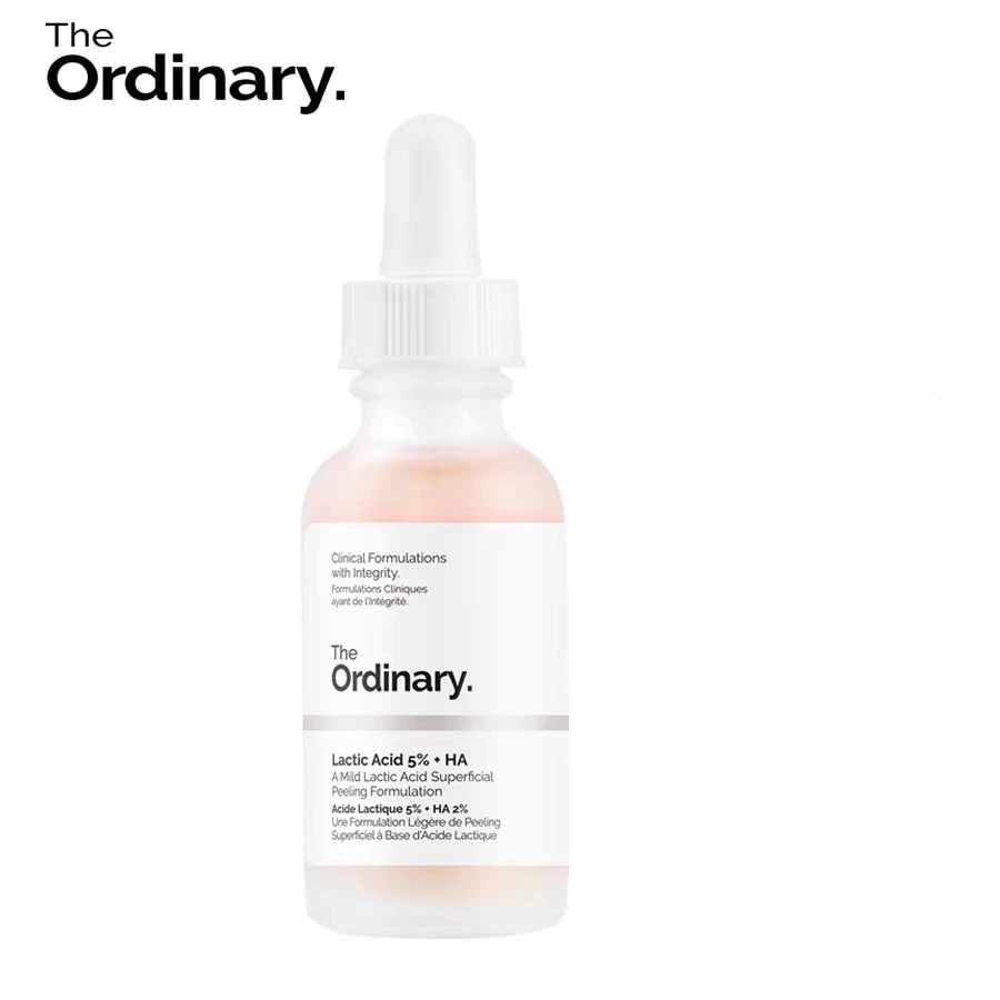 THE ORDINARY Axit Lactic thông thường 5% + HA tinh chất tẩy tế bào chết mụn kín miệng mụn đầu đen dưỡng ẩm 30ML