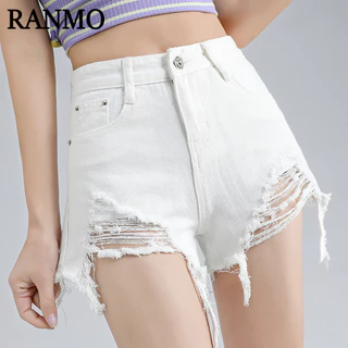 RANMO quần short nữ quần đùi nữ jean táo bạo Chất lượng cao Durable Cổ điển WNK244036R 14Z240401