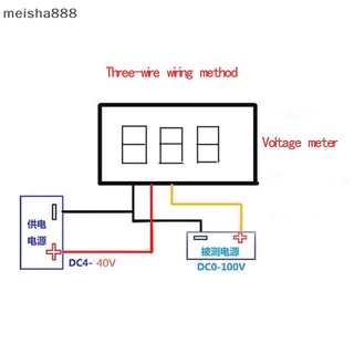 Meisha888 Siêu Nhỏ Xanh Kỹ Thuật Số DC 0,28 Inch Siêu Nhỏ Kỹ Thuật Số DC Đồng Hồ Đo Điện Áp LED Hiển Thị Điện Áp Màn Hình Hiển Thị Kỹ Thuật Số Có Thể Điều Chỉnh Ba Dây DC0-100V Vôn Kế Đẹp