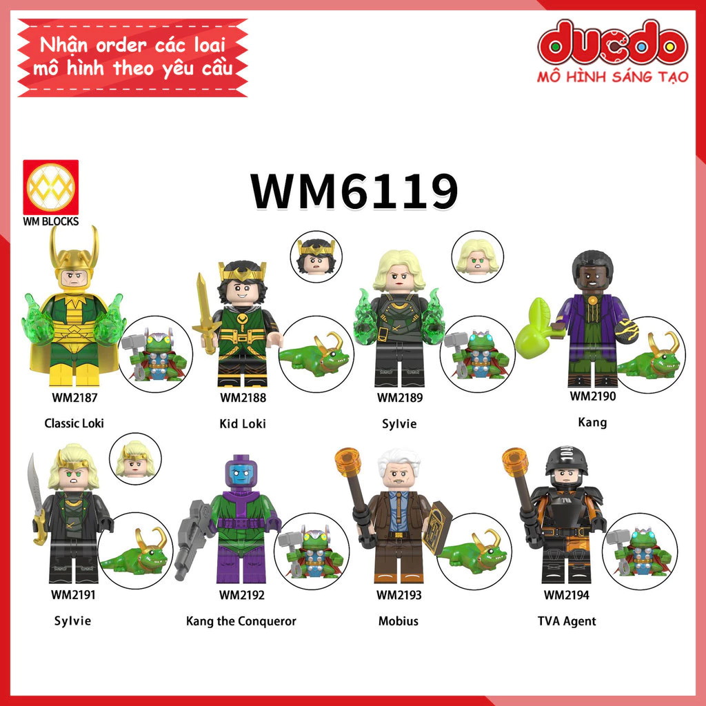 Minifigures các nhân vật Loki Sylvie Kang - Đồ chơi Lắp ghép Xếp hình Mini Mô hình Iron Man WM WM6119