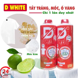 Tẩy đa năng dung dịch Tẩy Trắng quần áo thuốc tẩy quần áo thế hệ mới D.WHITE Tẩy mốc quần áo, ố vàng, không phai màu vải