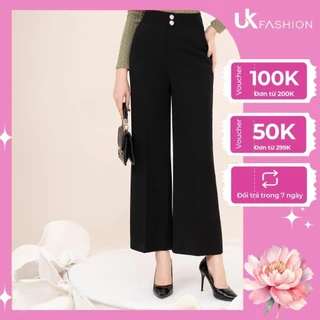 Quần Ống Rộng Cúc Đóng UK Fashion Thiết Kế Thanh Lịch Chất Vải Mềm Mịn Co Giãn Nhập Hàn Cao Cấp NKQU2210002