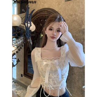 JINSHIHUI áo phông áo thun nữ croptop baby tee Fashion Hàn Phong Phong cách Trendy WTX2420E5L 9Z240229