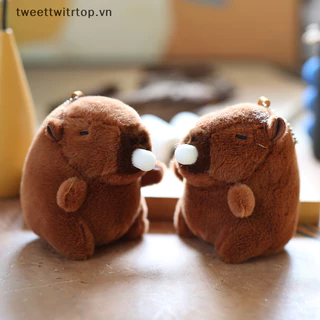 Trtop Kawaii Sang Trọng Capybara Móc Khóa Túi Dễ Thương Mặt Dây Chuyền Động Vật Lông Tơ Sáng Tạo Móc Khóa Búp Bê Nhồi Bông Đồ Chơi Trẻ Em Quà Tặng Sinh Nhật VN