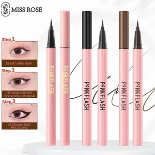 Miss Rose 【Cod&Hot Sale】Bút Kẻ Mắt Pinkflash Màu Đen Đồng Nhất, Lâu Trôi, Không Thấm Nước