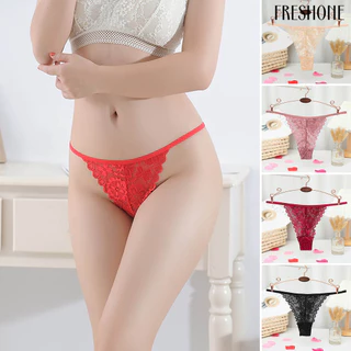 [Fo] Quần lót Cotton đáy thấp hình chữ T Quần lót nữ móc ren rỗng G-String Thông