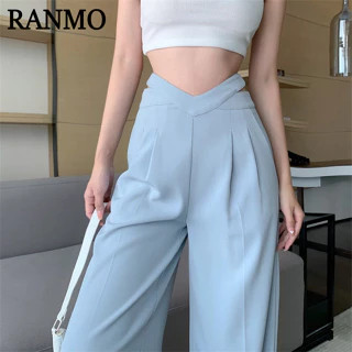 RANMO quần ống rộng Quần Túi Hộp High-quality chic casual Korean WFK230004P 9Z240228