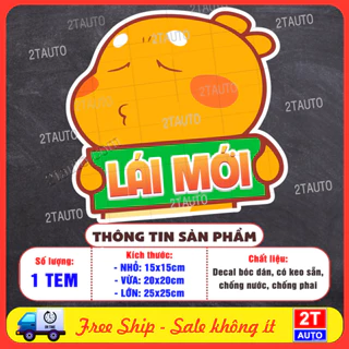 Tem Decal Lái Mới Khủng Long Cute, Lái Mới Xin Thông Cảm, Tem Dán Xe Ô Tô Mới Tập Lái, Decal Trang Trí Xe Chống Nước