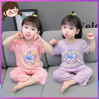 Băng Lụa Mỏng Phong Cách Thoáng Khí Bé Gái Mùa Hè Phong Cách Mới Homewear Bộ Đồ Ngủ Ngôi Sao Dễ Thương Dew Phù Hợp Với Hai Mảnh Nhỏ Vừa Trẻ Em