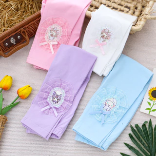 Quần Legging Bé Gái Xuân Hè Co Giãn Hoạt Hình Dễ Thương Màu Kẹo Đa Năng Cotton Đáy Quần