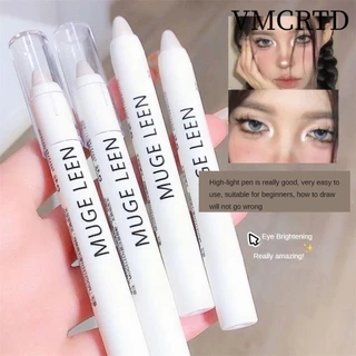 VMCRTD Bút chì tằm nằm, Bút Highlighter lấp lánh ngọc trai lâu trôi, Trang điểm mắt di động Chống thấm nước Bạc trắng làm sáng mắt