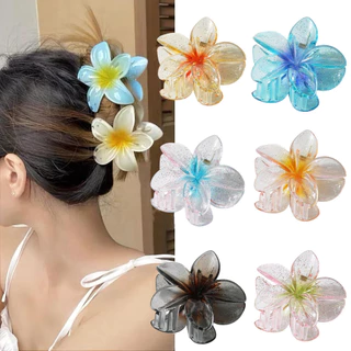 Hàn Quốc Mới Lớn Lấp Lánh Frangipani Kẹp Tóc Nữ Bên Biển Đi Biển Ảnh Bauhinia Kẹp Tóc