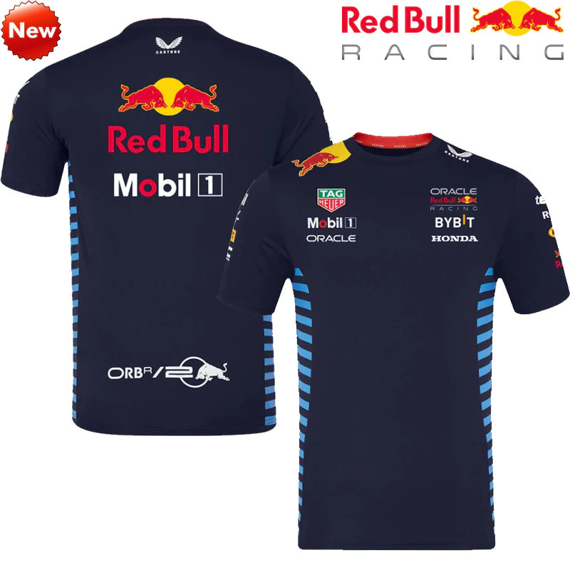 2024 Mới F1 Racing Suit + Oracle Red Bull 2024 F1 Team Racing Jersey + Áo thun ngắn tay nam nữ mùa hè