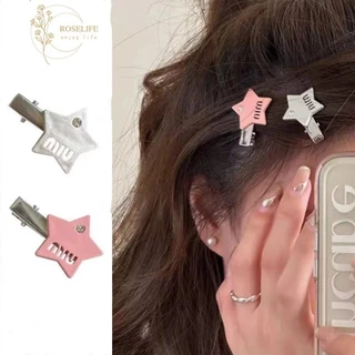 Roselife Hàn Quốc 1 Dễ Thương Ngọt Ngào Bạc Hồng Ngôi Sao Kẹp Tóc Barrettes Cho Nữ Cô Gái Thời Trang Nhỏ Kẹp Tóc Tiệc Hàng Ngày Phụ Kiện Tóc