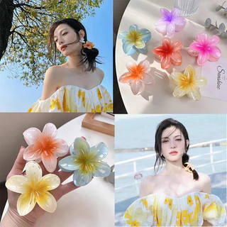 Thời Trang Hàn Quốc Mùa Hè Ngọt Ngào Dễ Thương Màu Gradient Plumeria Tóc Cho Nữ 2024