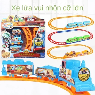 Trẻ em Điện DIY Track Train Hoạt Hình Đa Dạng Xếp Hình Lắp Ráp Đường Sắt Đồ Chơi Xe Hơi