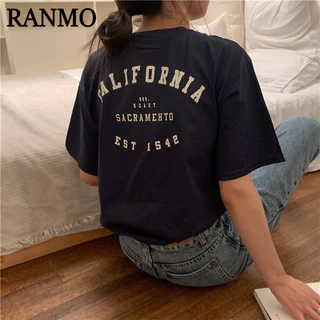 RANMO áo phông áo thun nữ croptop baby tee Casual Đơn giản INS Fashion WTX24404GM 14Z240403