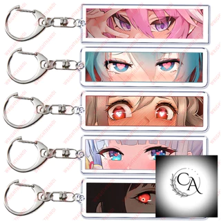 Móc Khóa Anime Waifu Girls Eyes, Double Sided Acrylic, Pendant Key Ring, Phụ kiện trang trí túi xách balo