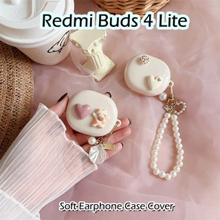 [Còn hàng] Dành cho Redmi Buds 4 Lite Ốp lưng DIY lập thể trang trí mèo Vỏ tai nghe silicon mềm Vỏ bọc