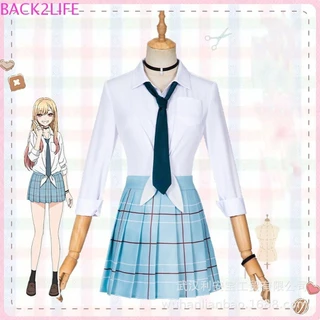 Back2life Anime Váy Kawaii Gothic Váy Marin Kitagawa JK Bộ Đồng Phục