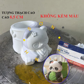 Tượng thạch cao E23 Gấu Trúc Tre Bút Hình Dạng Dễ Thương cao 8,5cm (Không kèm màu), tô tượng đồ chơi cho trẻ