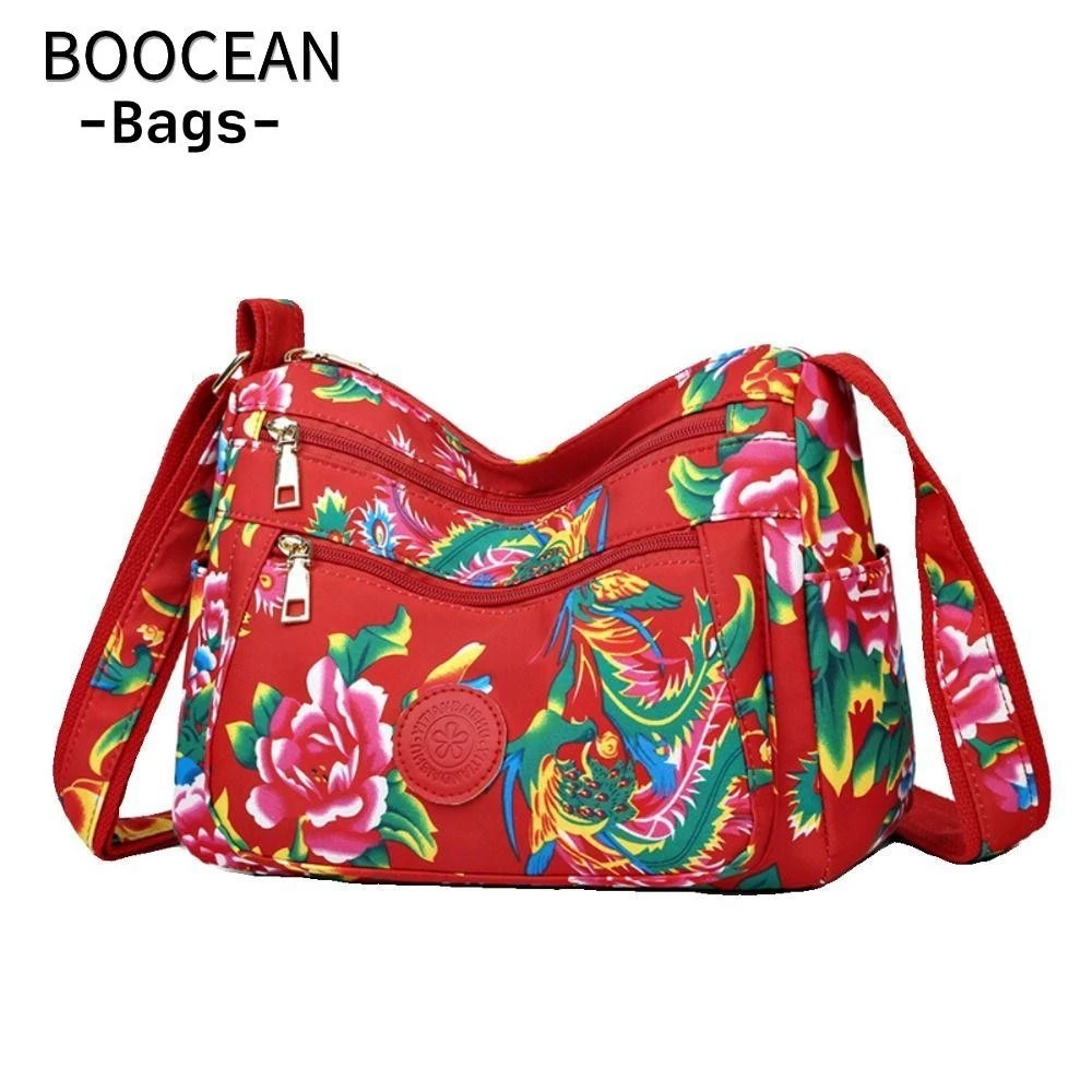 BOOCEAN Túi Tote, Túi Đeo Vai Vải Du Lịch, Ba Lô Đeo Hoa Lớn Đông Bắc