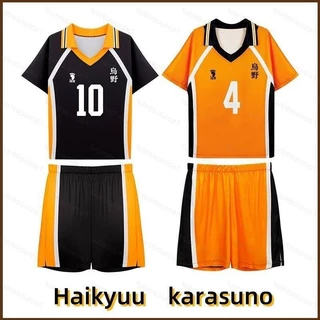 Squar1 Haikyuu karasuno cosplay vải Yu Nishinoya Hinata Shoyo Tobio Kageyama sugawara koushi Áo thun quần short