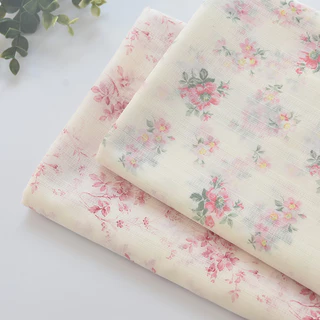 Nhỏ Bột Vải Cotton Nguyên Chất Nhập Khẩu Sọc Jacquard Mềm Nhánh Hoa Vải In Hình Cotton Quần Áo Váy Handmade