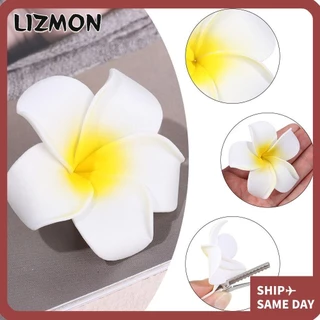 Lizmon Trắng Plumeria Kẹp Tóc Dự Tiệc Phụ Kiện Tóc Mô Phỏng Hoa