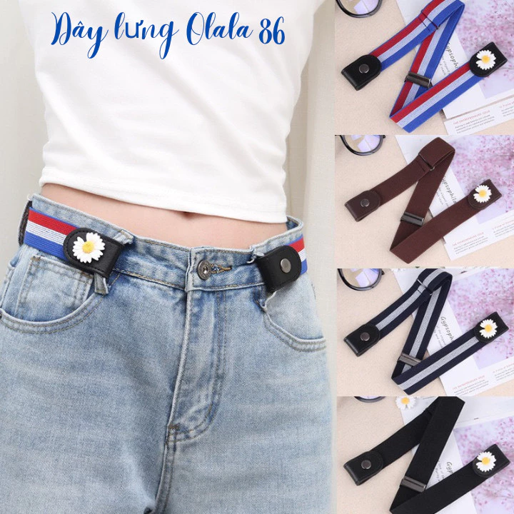 Thắt lưng dây nịt co giãn , dây nịt bản 3cm điều chỉnh kích cỡ, dây thắt lưng da dụng nhỏ gọn tiện lợi OLL292